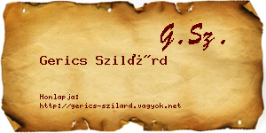 Gerics Szilárd névjegykártya