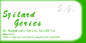 szilard gerics business card